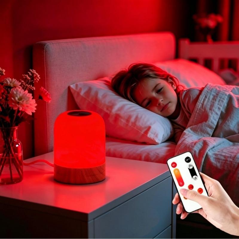 Rote Bernsteinfarbene LED-Nachtlicht Touch-Steuerung Wiederaufladbar Nachttisch-Umgebungslicht Kein Blaulicht für Schlafzimmer