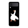 Cartoon Doubt Duck For Samsung Galaxy Z Flip 3 4 5 Hard Folding Clear PC Phone Case For Samsung Z Flip3 Transparent Back Cover