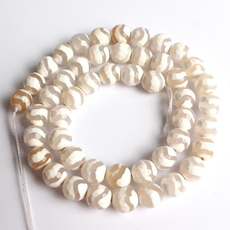 4/6/8/10/12mm Natural Faceted Pink Green Chalcedony Jades Stone Round Beads for Jewelry Making 15''