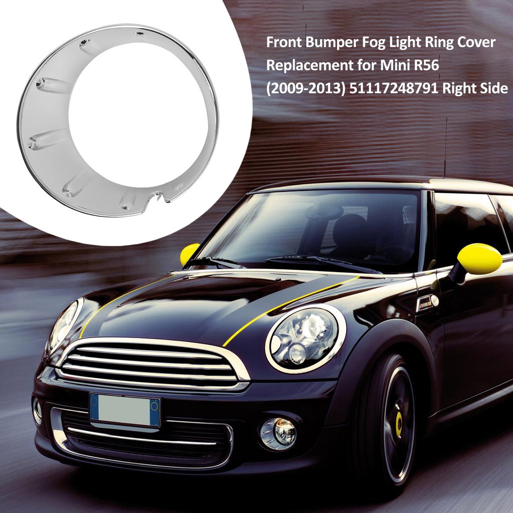 Front Bumper Fog Light Ring Cover Replacement for Mini R56 (2009-2013) 51117248792 Right Side