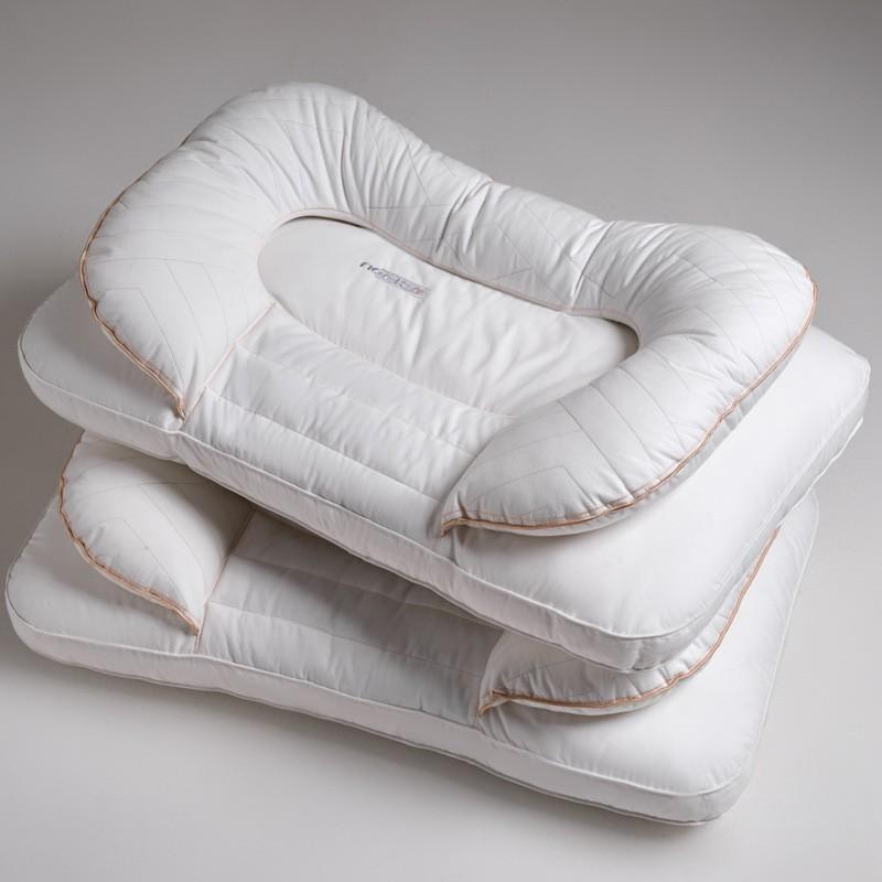 Dual-Layer Buckwheat Pillow With Ear Protection Side Sleepers Washable Cotton Cover Medium Support Neck Adults