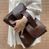 Fashion  Storage Bag Document Bagluxury Crocodile Pattern Women's Briefcase,large Capacity Solid,ladies Simple Clutch Bag