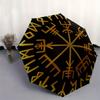 Viking Vegvisir Compass Norse Symbol Tapestry Wall Hanging DecorUmbrella, Portable 3-Fold Compact Umbrella for Men & Women ES28