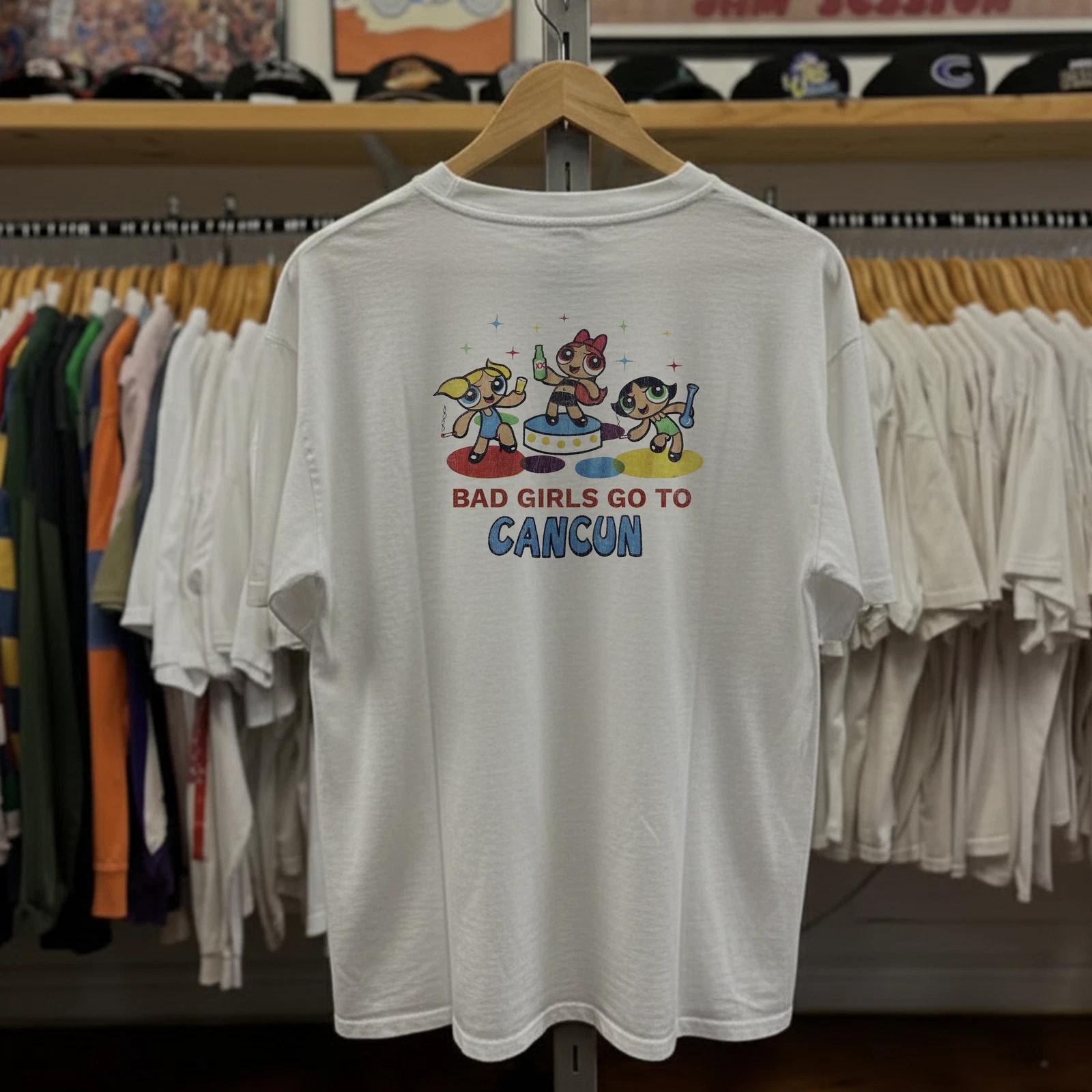 90s Powerpuff Girls Good Girls Bad Girls Parody Aged T-Shirt White XL 2XL