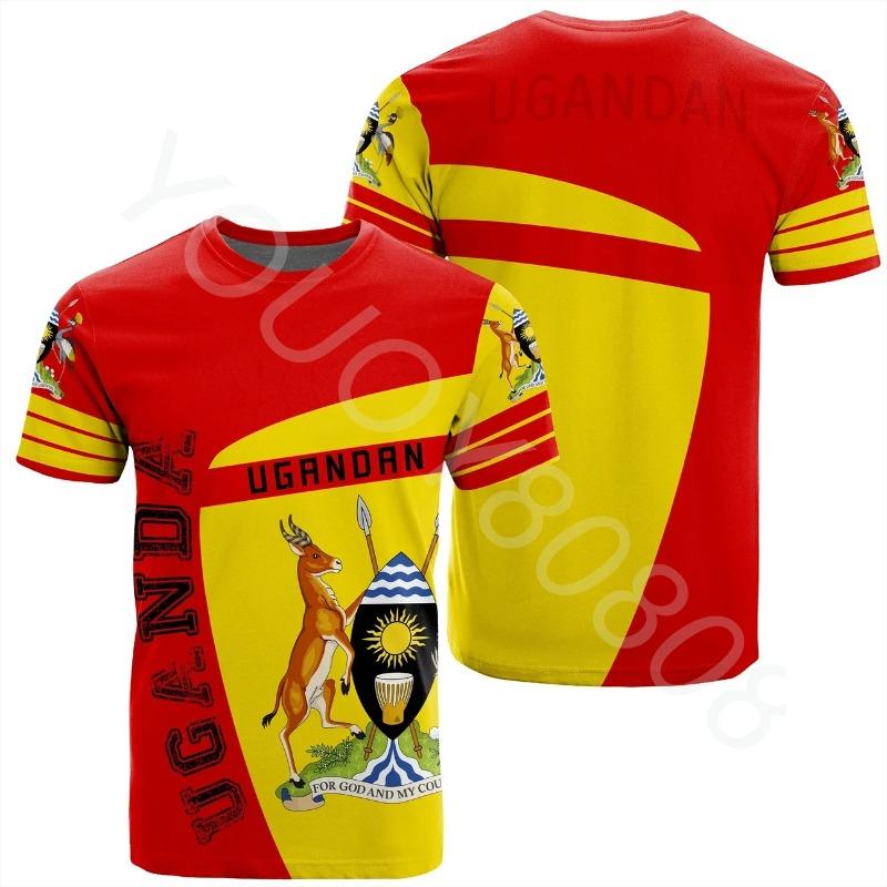 New Africa Zone T-Shirt Print Africa Zone Apparel Uganda T-Shirt Sport Premium Casual Streetwear S