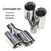 Universal Stainless Steel Car Exhaust Tailpipe: One-in-Two, Double Four-Out, Welded Edge Muffler.
