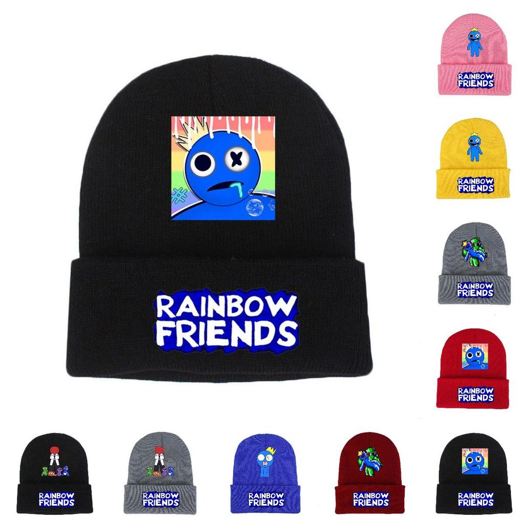 Rainbow Friends Roblox Black Knitted Cap Printed Hat Warm Men Women Gift Xmas