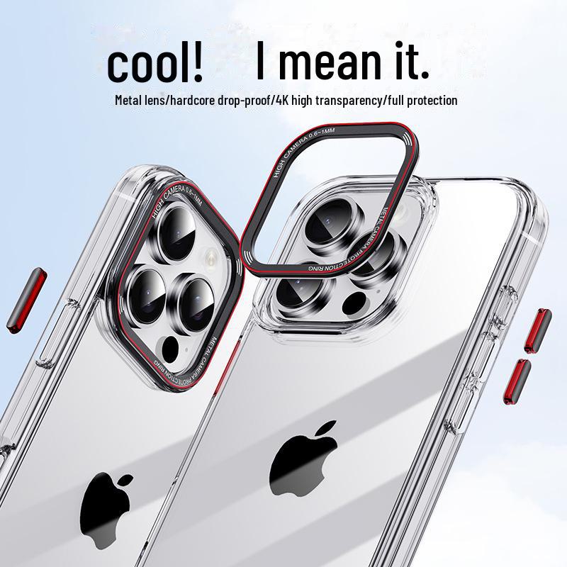

Прозрачный металлический чехол Anti-Fall для iPhone 16/16Pro/16ProMax 16 Plus