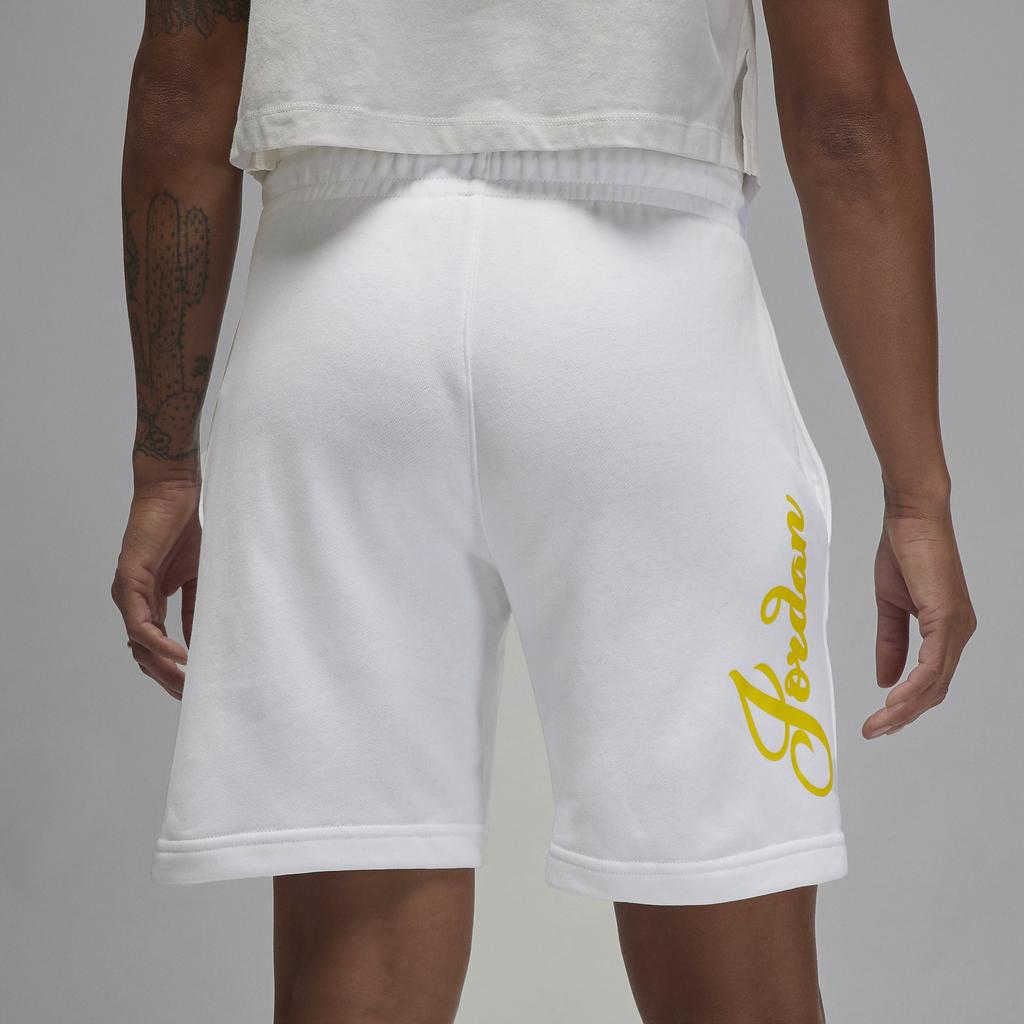 Jordan Logo Print Drawstring Loose Straight Shorts Women Bottoms White DZ3388-100