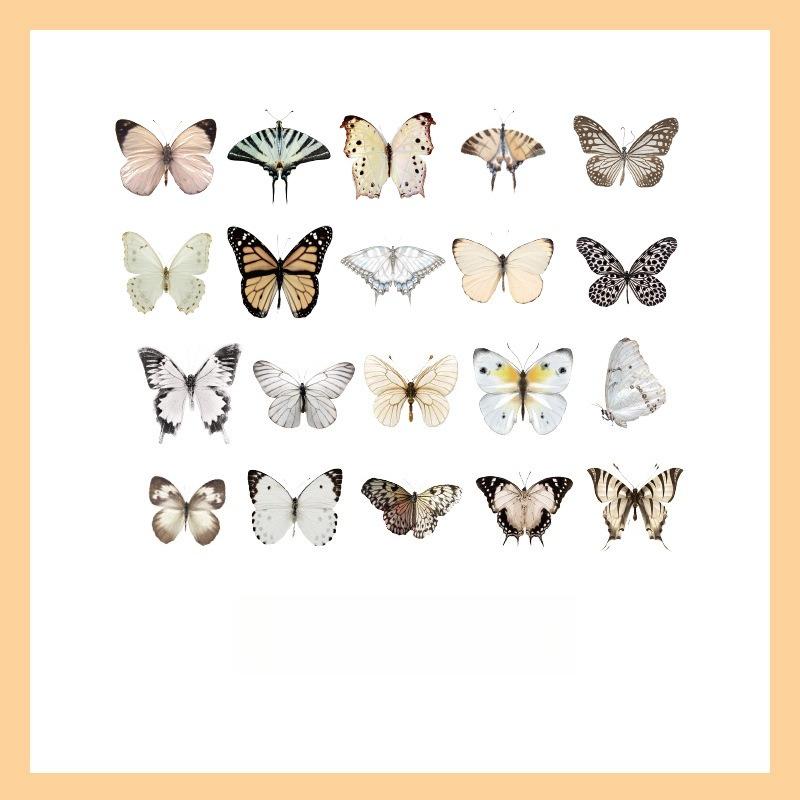 1SET/40PCS PET butterfly sticker DIY hand tent Goo card decorative material children's cartoon water cup sticker hand tent landscaping sticker