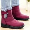 Women's Fashion Lightweight Height-enhancing Soft Sole Winter Warm Fur One Snow Boots Velvet Lined Non-slip Casual Sports Cotton Boots