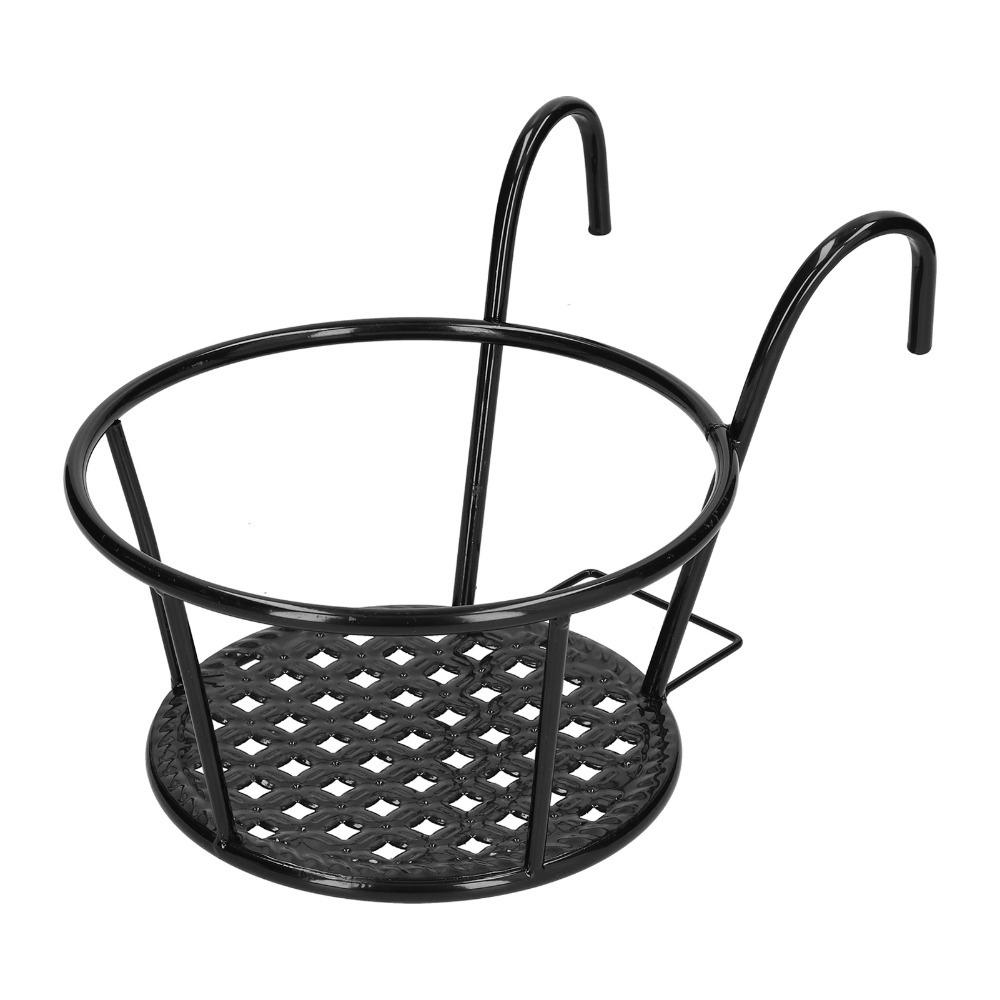 Thick wrought iron construction Flower Pot Holder Railing hanging chlorophytum & pothos