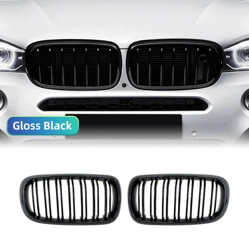 Gloss Black Carbon Style Front Kidney Double Slat Grill GrilleFor BMW X5 F15 X6 F16 X5M F85 X6M F86 Car Accessories