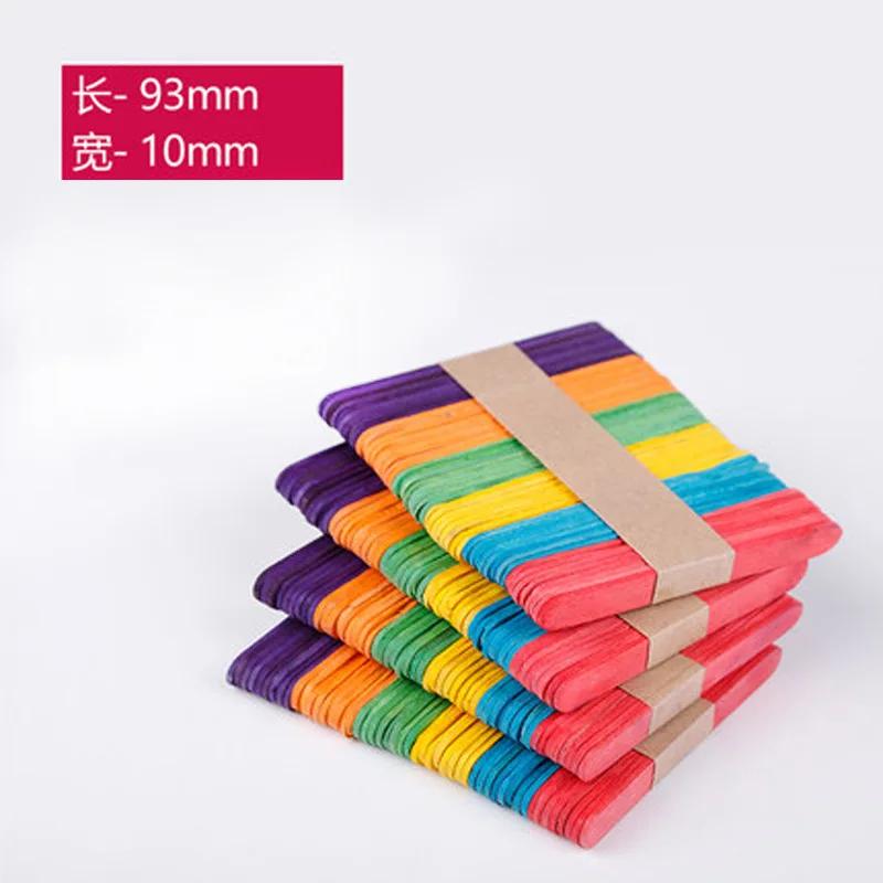 

50 шт./Лот Палочки для мороженого Деревянная палочка Деревянная полоска Разноцветные деревянные дощечки Кукольный сад Материалы для ручной работы DIY