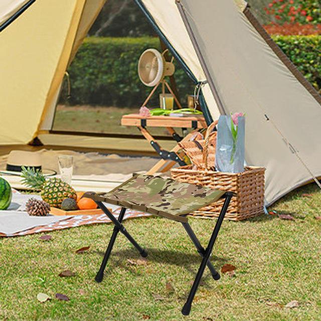 

Складной табурет для кемпинга на открытом воздухе для взрослых, складная подставка для ног, стулья для рыбалки, стул-седло для походов, пляжа, прогулок, сада, пикника коричневый