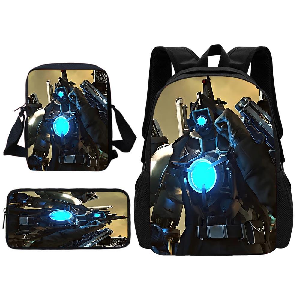 TITAN SPEAKER MAN Child School Backpack With Shoulder Bag Pencil Bags School Bags for Boys Girls Best Gift