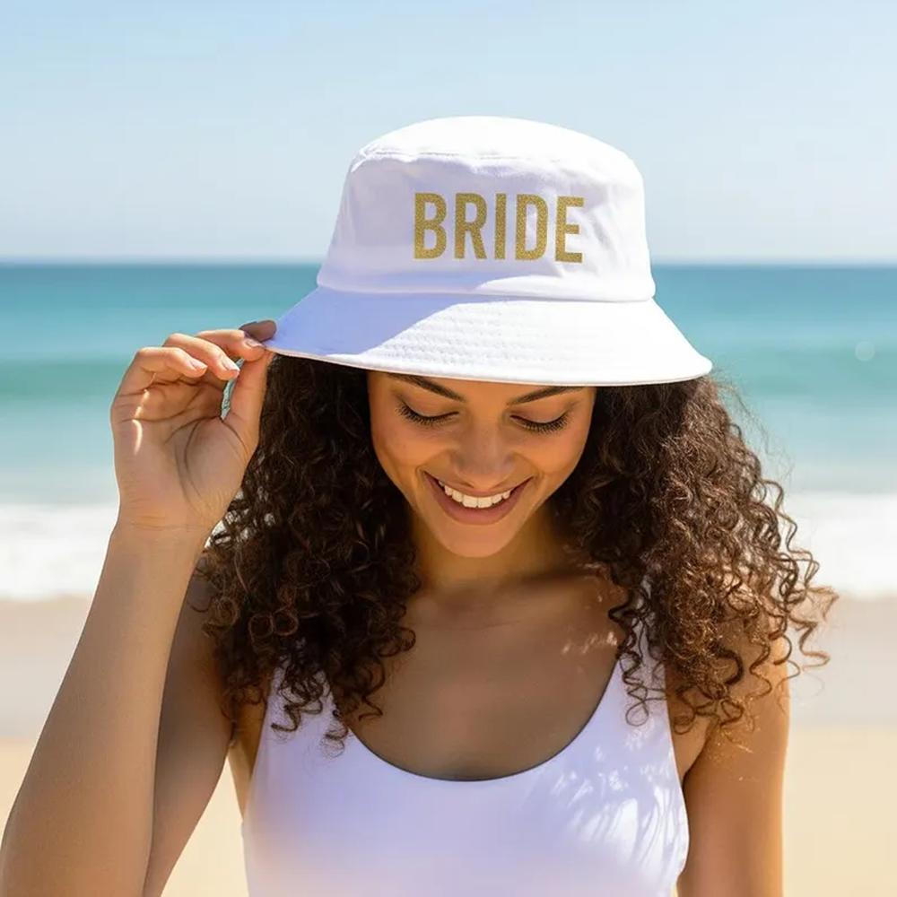 Bride Bucket Hat Bachelorette Party Just Married Wedding Engagement Honeymoon Travel Bridal Shower Decoration N Mrs Gift Present
