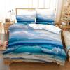 Ocean Bed Linen Package King Dimension Colorful Beach Landscape Bed Cover In Oil Painting Style Famous Hawaii Coastal Polyester Fabric Quilt Cover