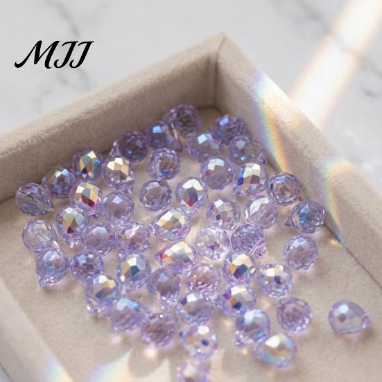 DIY Crafts Beads 50Pcs 10x8mm Faceted Teardrop Glass Beads, Top Drilled Water Drop Transparent Loose for Jewelry Bracelet Necklace Beaded