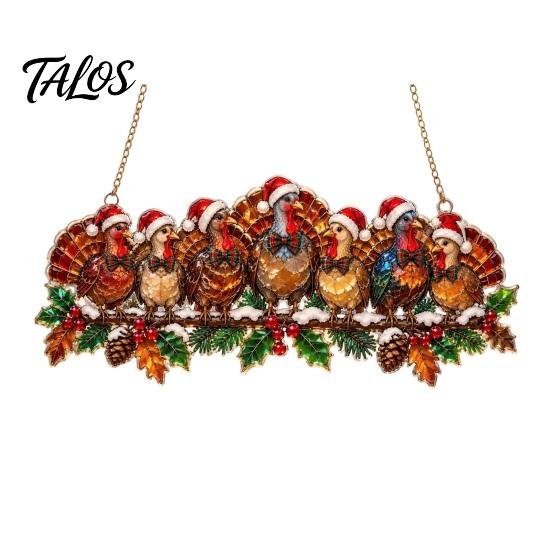 Indoor Outdoor Decorative Pendant Christmas Animal Suncatcher, Window Hanging Decor, Acrylic Holly Branch Sun Catcher, Creative New Year Gift Rainbow