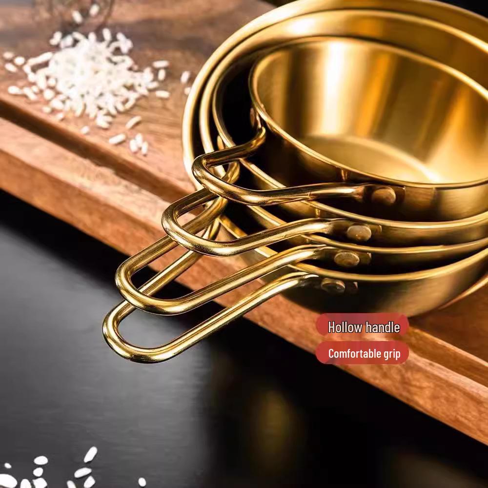 304 Stainless Steel Korean Rice Wine Bowl with Handle – Dipping Sauce Bowl, Hot Oil Pot, Snack Basket, BBQ Essential.