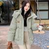 Women's Long Anti-season Thickening Tooling Cotton-padded Jacket Leisure Relaxed Student Hong Kong Wind Cotton-padded Jacket