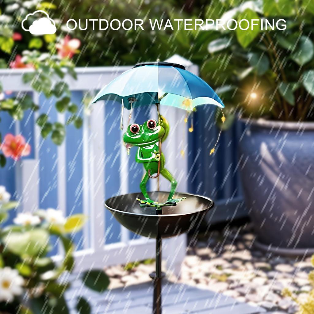 Solar Animal Garden Outdoor Lights Solar Hummingbird Feeder with Umbrella Animal Bird Feeder for Garden Yard Balcony