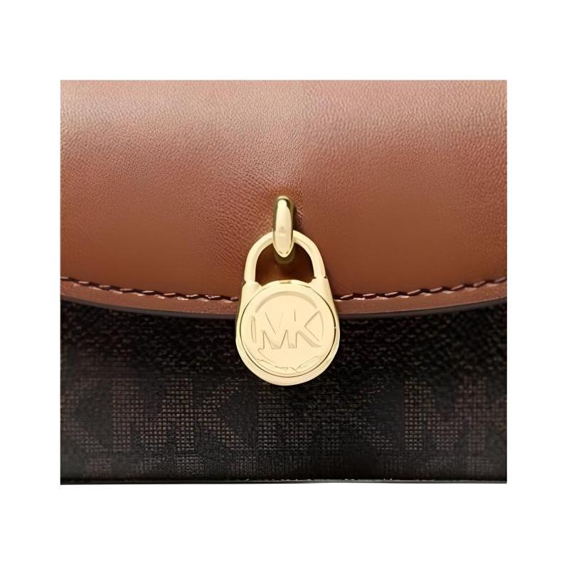 MICHAEL KORS Lyra Logo Coated Canvas Leatherette Wallet Extra Small Men's Dark Brown