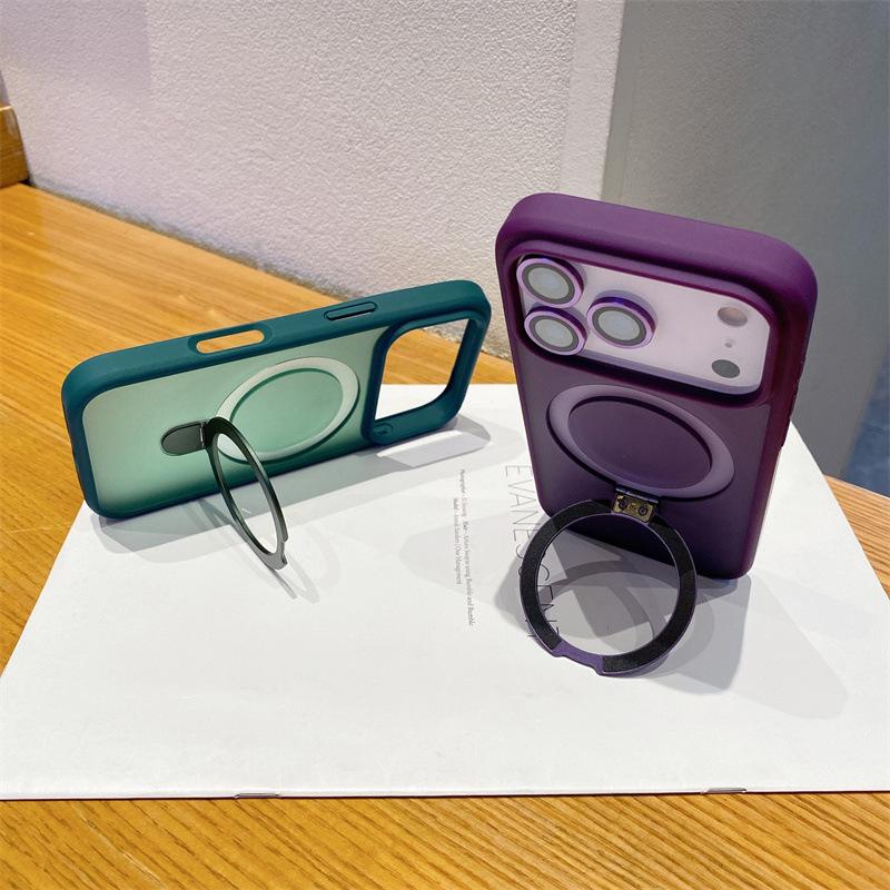 Applicable to iPhone18PROMAX matte skin magnetic suction fulcrum bracket Apple 17 lens film mobile phone case