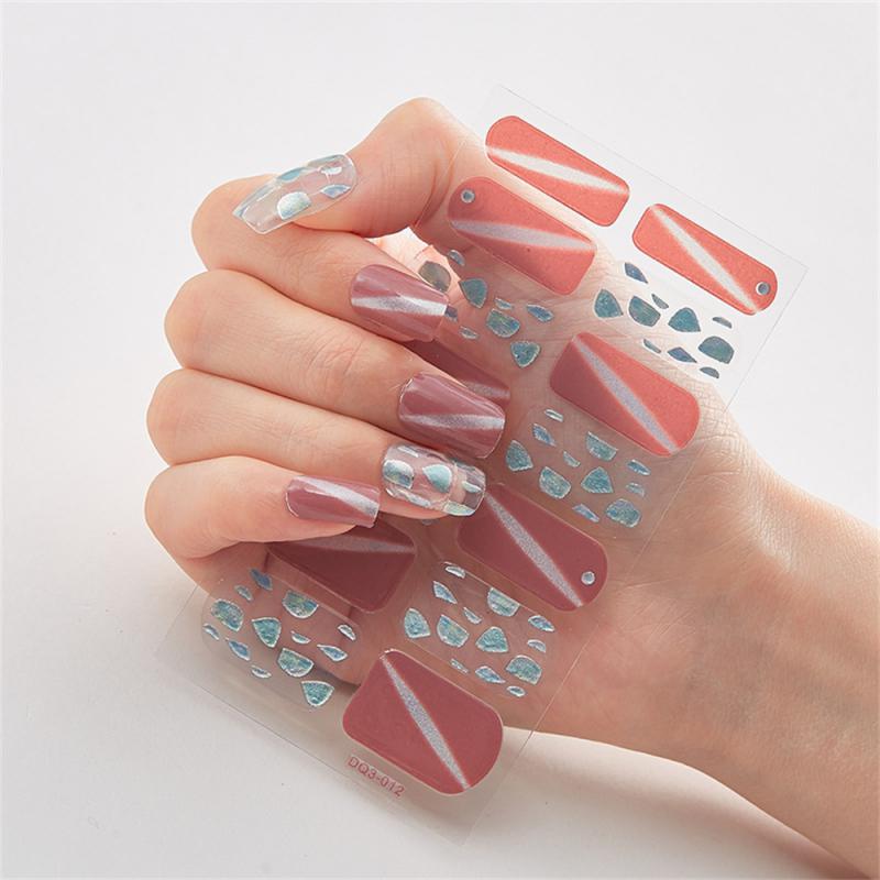 Pegatinas de Uñas de Cobertura Completa Esmalte de Uñas de Moda Decoración de Uñas Brillo Espumoso Autoadhesivas Manicura Diseñador Pegatina de Arte de Uñas