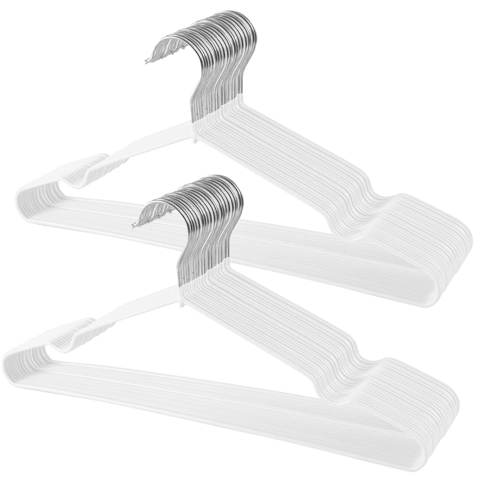 

ATOKA Prevents Clothes from Losing Set of PVC Special Rubber Leaves No Marks on Clothes Use Hangers, Non-Slip, Shape, Slim, Lightweight, 50, Non-Slip белый
