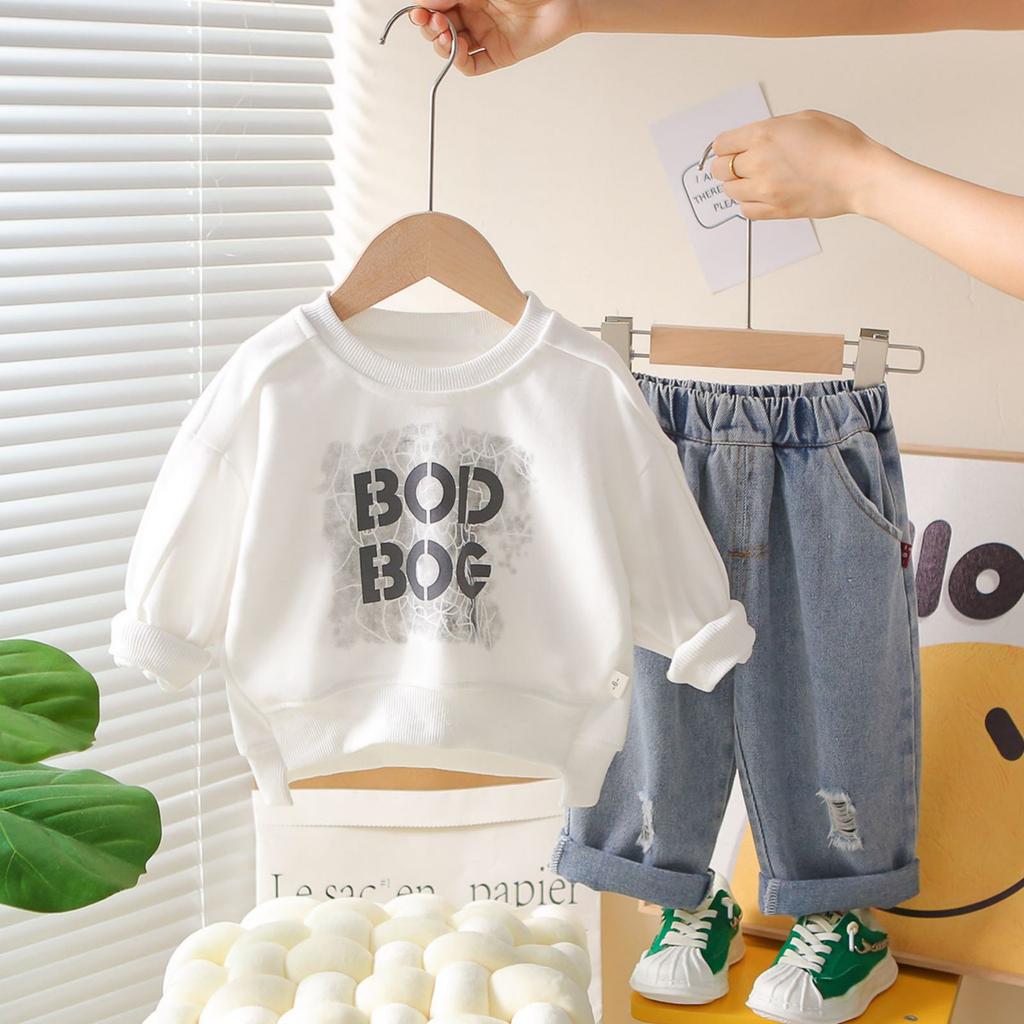 Kids Casual Long-Sleeve Set, Comfortable Daily Wear Outfits