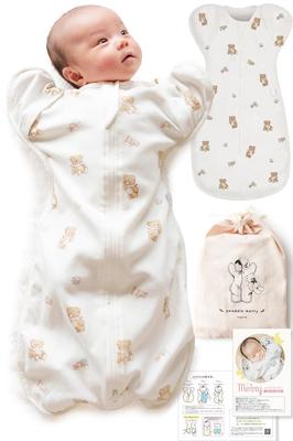 Swaddle Swaddle Nyfödd av Barnmorskor Naturlig Filt Babyprodukter Babygåva och [IHDI-certifierad] [Rekommenderad 100% Bomull] (Björnleksak, Liten)