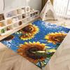 Tappeto antiscivolo con motivo a girasole 3D, flanella morbida, lavabile, fondo antiscivolo, adatto per soggiorno, camera da letto, bagno, cucina
