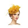 Topper Hat Retro Style Imitation Linen Women Headwear Bows Feathers Mesh Accents Fascinator Hat Hair Accessory