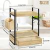 Stylish Wood Countertop Shelf With Open Storage Design For Makeup And Skincare Products