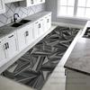 Black White Geometry Easy Clean Kitchen Long Carpet Decoration Bedside Antiskid Soft Rug Foldable Lint-free Doorway Floor Mats