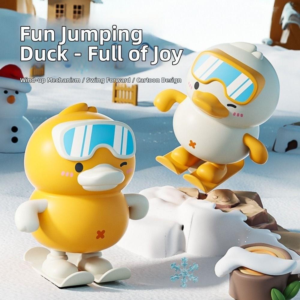 Clockwork Design Clockwork Duck Toy Plastic Material Jumping Duck Toy Skiing duck toy  Bathroom Toy