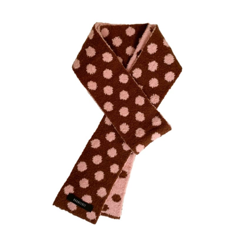 COOKEESEE DOT zweifarbiger Schal (Rosa/Braun)