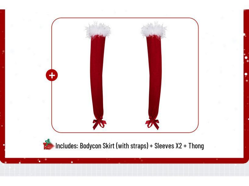 Man Yan Christmas Bunny Bandeau Plush Lingerie Set 8596