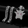 Hot-selling Anime Gengui Elf Diamond-encrusted European and American Style Hip-hop Cuban Chain Trendy Men's Necklace Jewelry