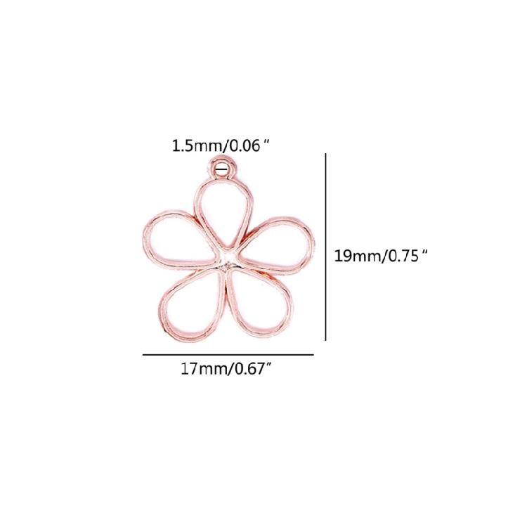 50 PCS Alloy Hollow Flower Charm Flower Pendant Hollow Flower for Jewelry Making