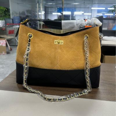 Přeshraniční nová Xiaoxiangfeng velká diamantová řetízková taška retro barevné sladění volná tote taška dojížděcí taška přes rameno messenger taška