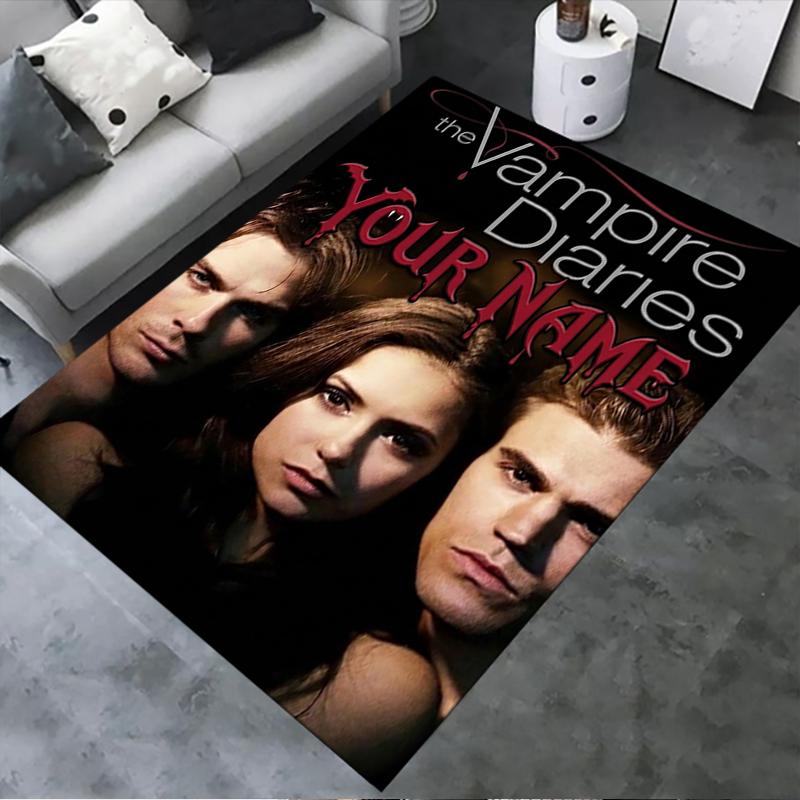 Custom Name Vampire Diaries Carpet Rug for Living Room Bedroom Home Sofa Decoration,Kids play Non-slip Floor Mat
