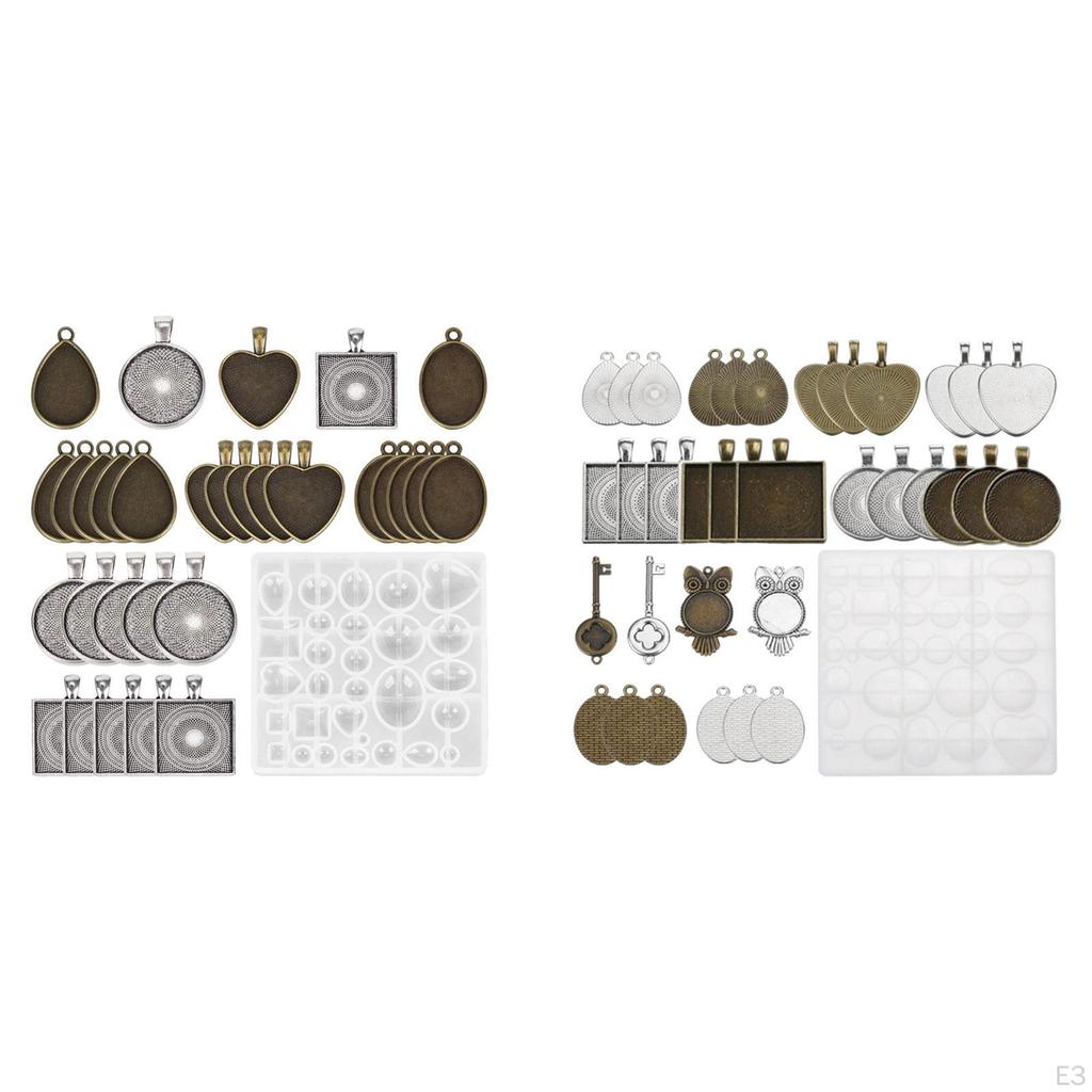 1 Set Silikonanhängermodell mit Tabletts, Schmuckstückherstellungsmodell, Epoxidharzguss