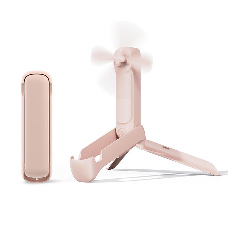 Portable Mini Handheld Fan Folding Hand Fan 2000mAh USB Rechargeable Portable Foldable Small Pocket Fan with Lighting and Stand