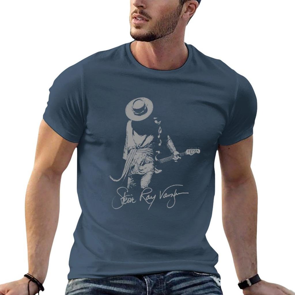 Guitarist Blues Unisex Vaughan 70s Tshirt Classic Print Short Sleeve Shirt