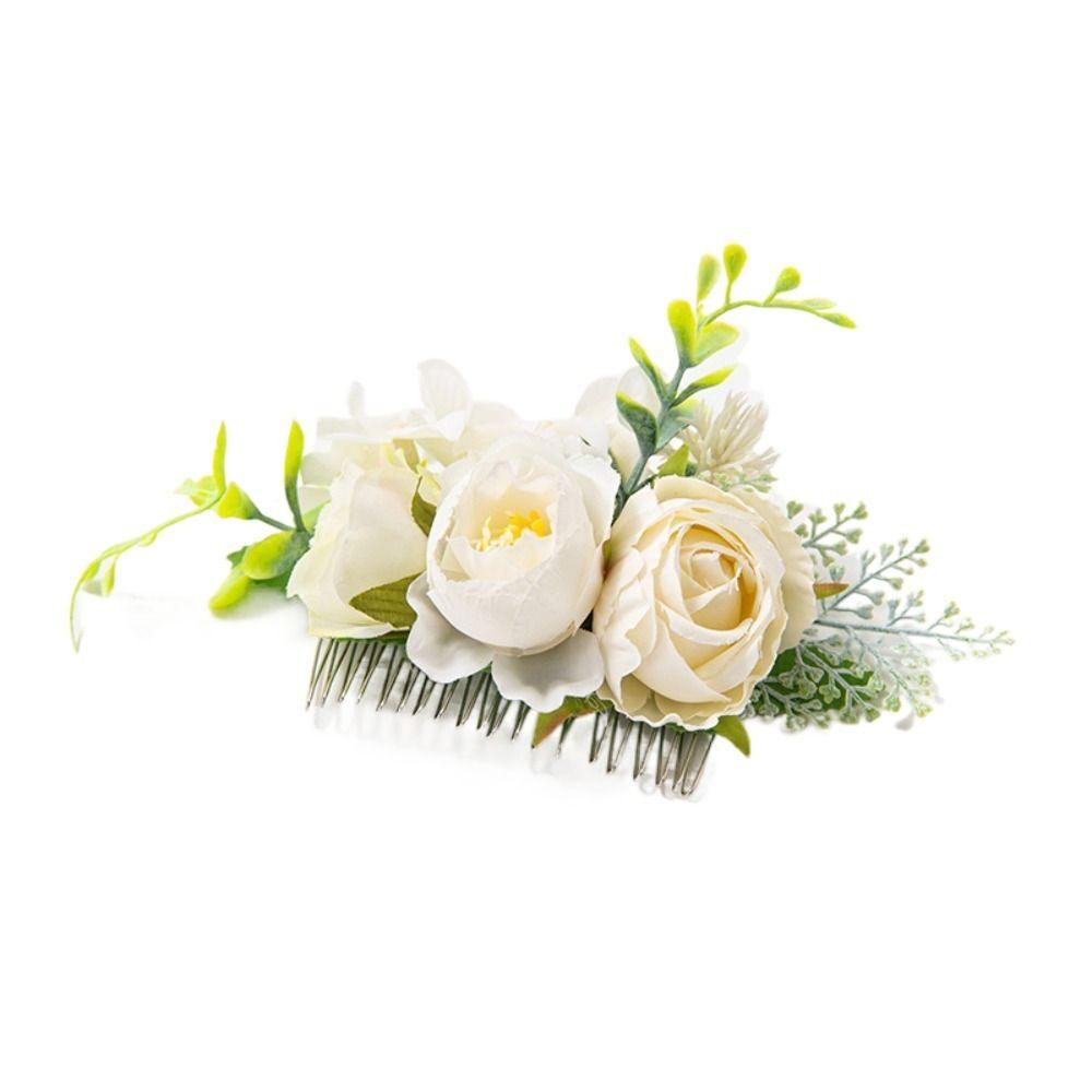 Bridal Crystal Hair Ornaments Flower Leaf  Hair Comb Flower Hair Comb Bridal Hair Accessories