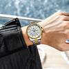Herren Wasserdichte Doppelkalender Stahlarmband Quarz Armbanduhr Mode Business