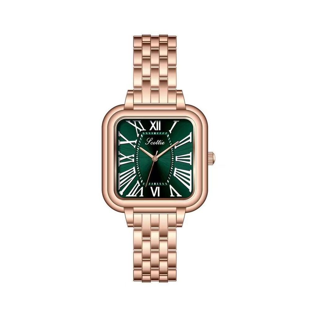 Square Small Square Watch Women'S Watch Simple Roman Stainless Steel Belt Exquisite Niche Light Luxury Women'S Watch